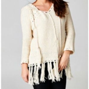 Lovestitch White Fringe Sweater